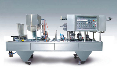 Automatic cup filling and sealing machine