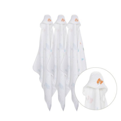 forest fox multi layer muslin bath towels baby